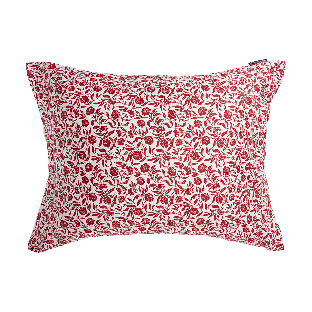 Lexington Flower printed cotton sateen örngott 50x60 cm Vit-röd