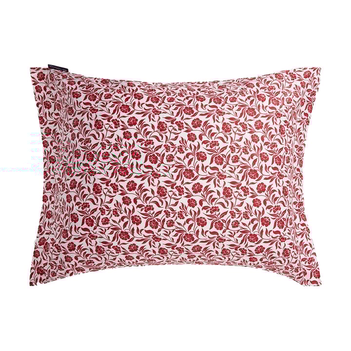 Flower printed cotton sateen örngott 50x60 cm, Vit-röd Lexington