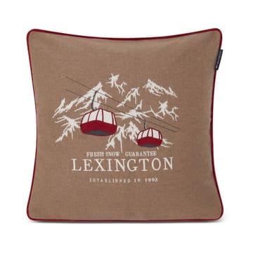 Fresh Snow Ski Lift Wool Mix kuddfodral 50x50 cm - Beige-white-red - Lexington