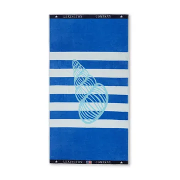 Graphic Cotton Velour badlakan 100x180 cm - Blue-white - Lexington