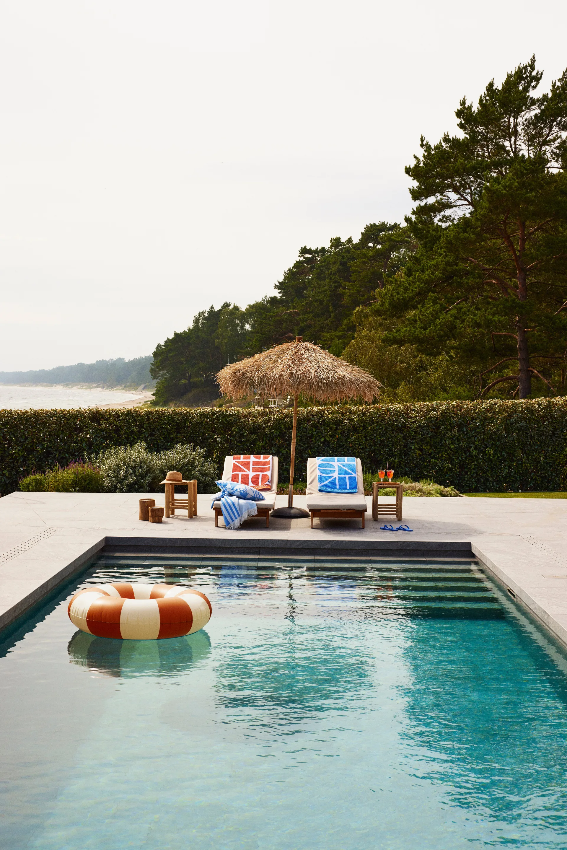 Graphic Cotton Velour badlakan 100x180 cm, Blue Lexington