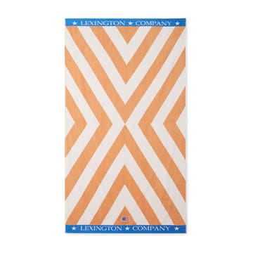 Graphic Cotton Velour strandhandduk 100x180 cm - Beige-vit-blå - Lexington