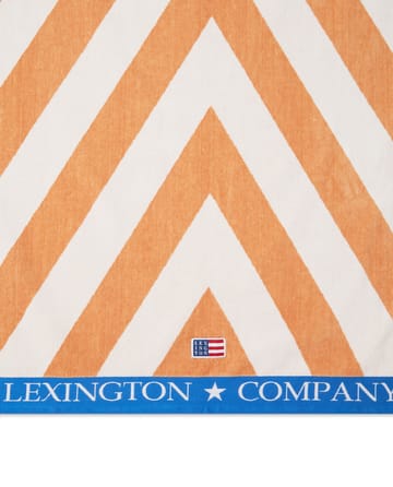 Graphic Cotton Velour strandhandduk 100x180 cm - Beige-vit-blå - Lexington