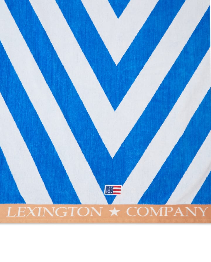 Graphic  Cotton Velour strandhandduk 100x180 cm - Blå-vit-beige - Lexington