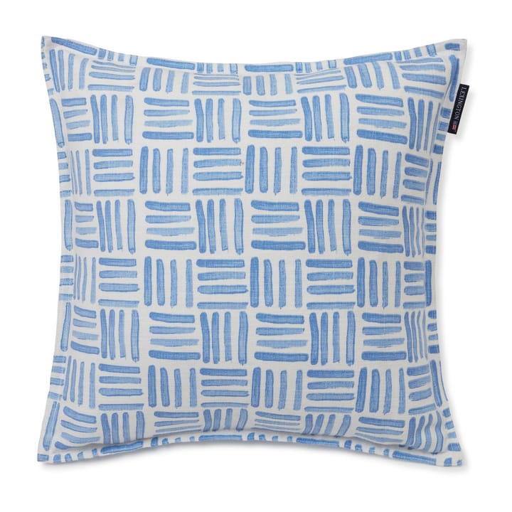 Graphic Printed Cotton Canvas kuddfodral 50x50 cm, Blue-White Lexington