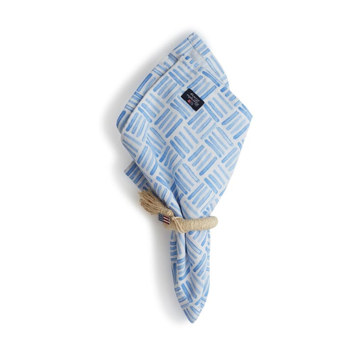 Graphic Printed Cotton servett 50x50 cm, Blue-White Lexington