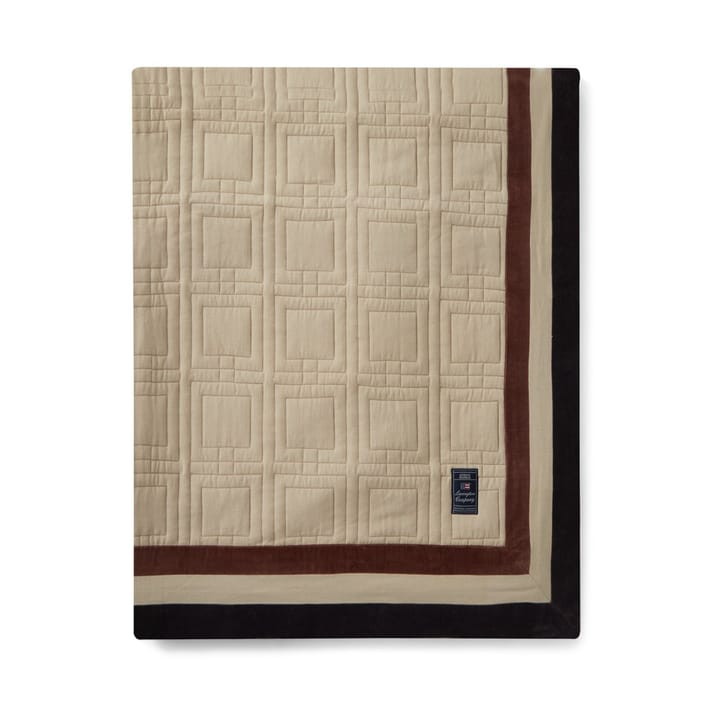 Graphic Quilted Organic Cotton överkast 240x260 cm, Light beige-brown-dark gray Lexington