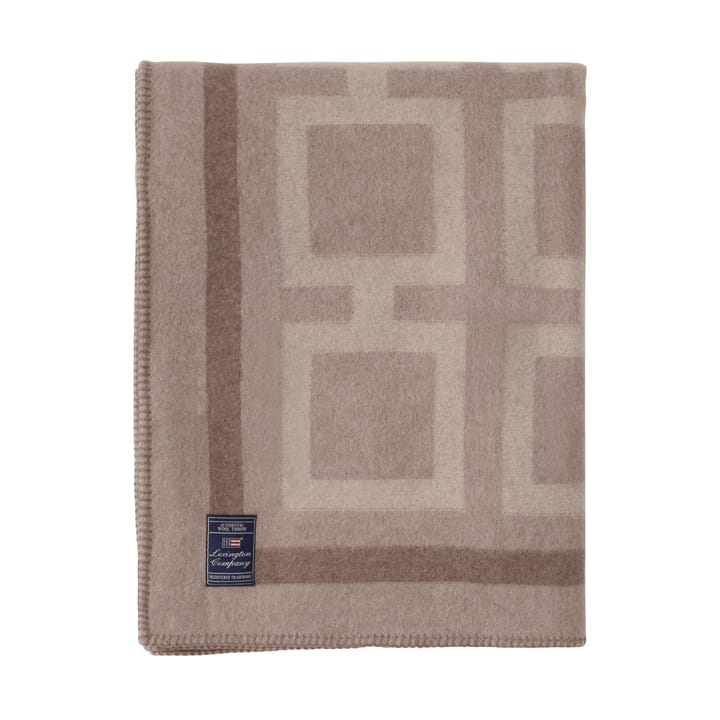Graphic Recycled ullpläd 130x170 cm, Light beige Lexington