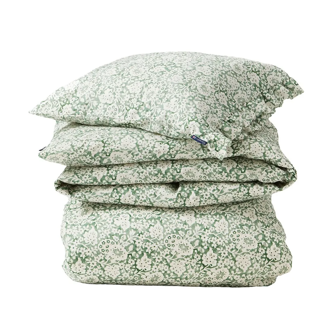 Green Floral Printed Cotton Sateen bäddset, 50x60 cm, 150x210 cm Lexington