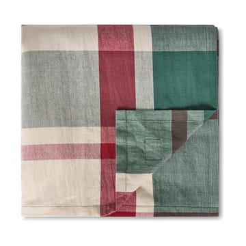 Grön-röd Checked linne/bomulls bordsduk - 150x250 cm - Lexington