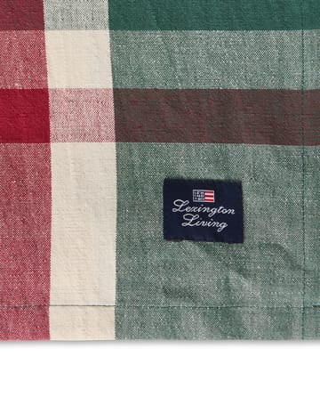 Grön-röd Checked linne/bomulls bordsduk - 150x250 cm - Lexington
