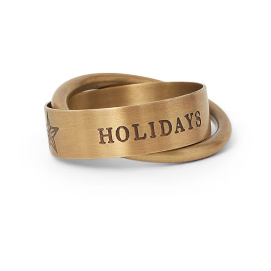 Happy Holidays Brass servettring Ø4 cm - Gold - Lexington