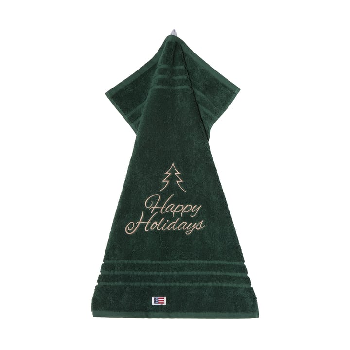 Happy Holidays Juniper ekologisk handduk 50x70 cm - Green-Light Beige - Lexington
