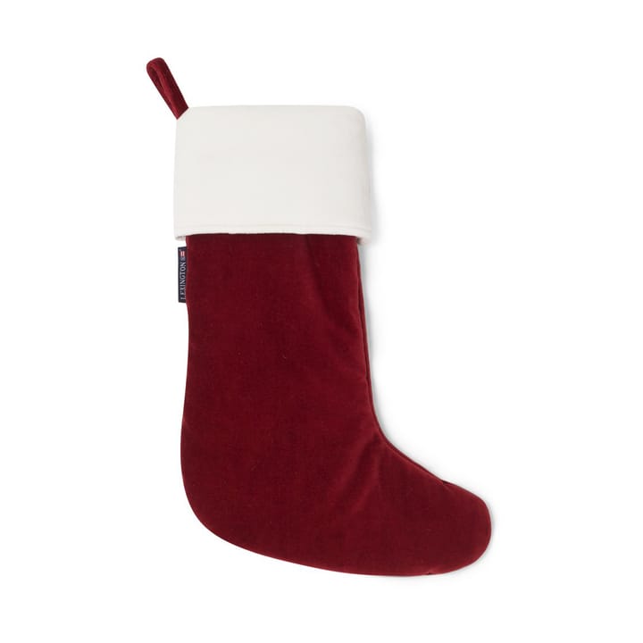 Happy Holidays Organic Cotton Velvet julstrumpa, Red-white Lexington