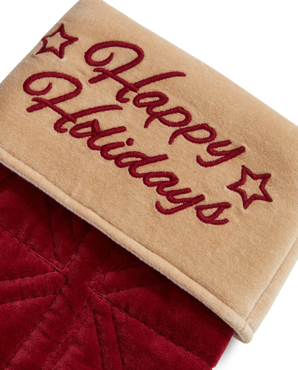 Happy Holidays velvet julstrumpa, Röd Lexington