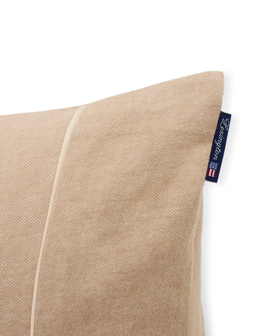 Herringbone Flanell örngott 50x60 cm, Beige-off white Lexington