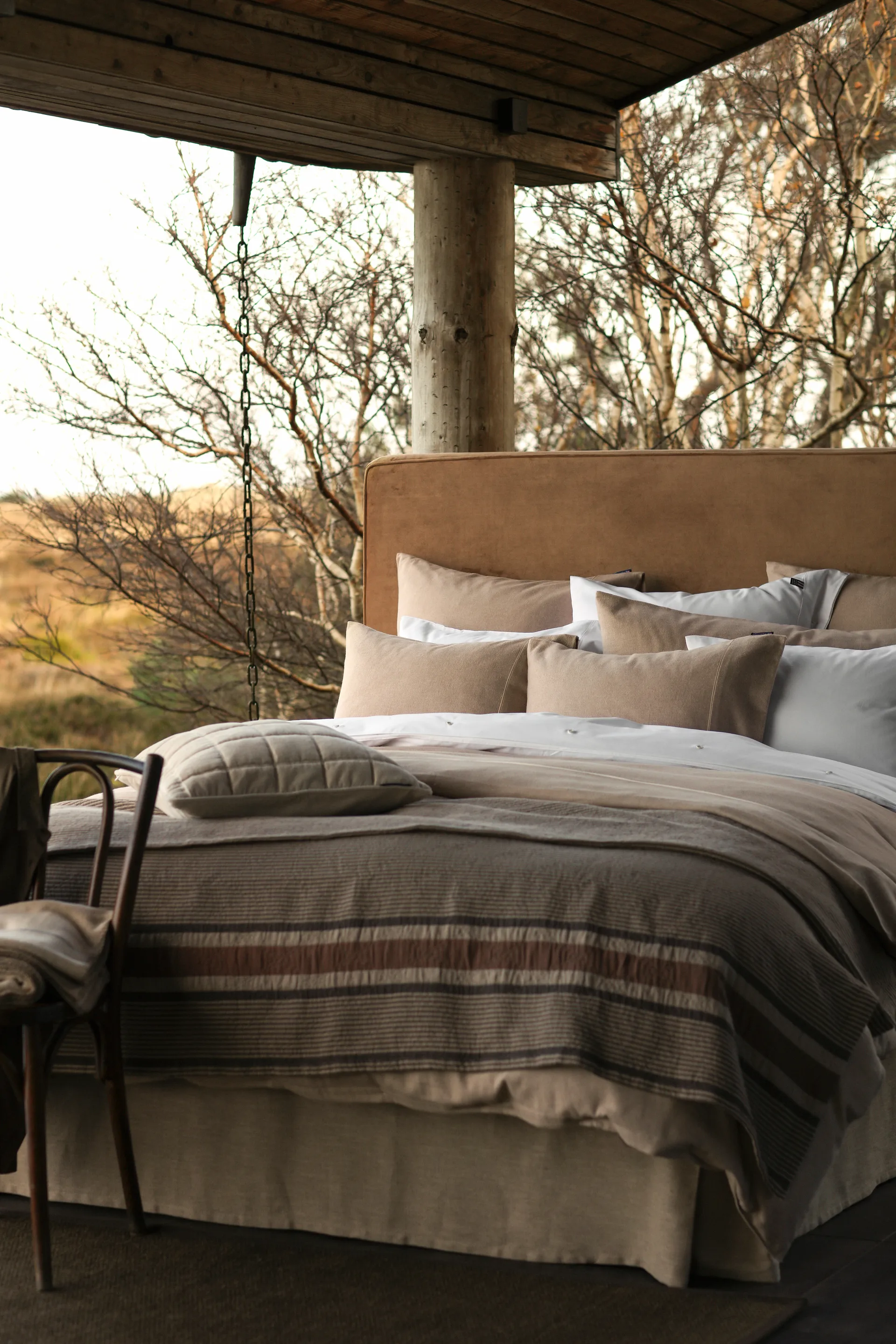 Herringbone Flanell örngott 50x60 cm, Beige-off white Lexington