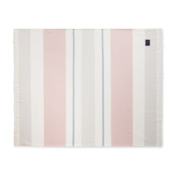Herringbone Striped Recycled bomullspläd - Vit-rosa - Lexington