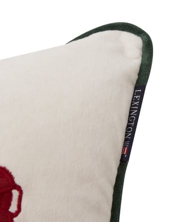 Holiday Car Organic Cotton Velvet kudde 30x40 cm - White-red multi - Lexington