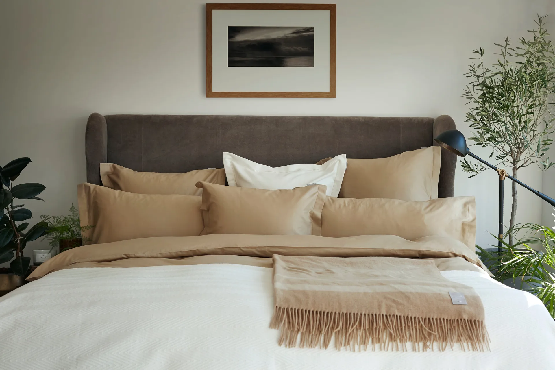 Hotel Cotton Sateen påslakan 220x220 cm, Ljusbeige Lexington
