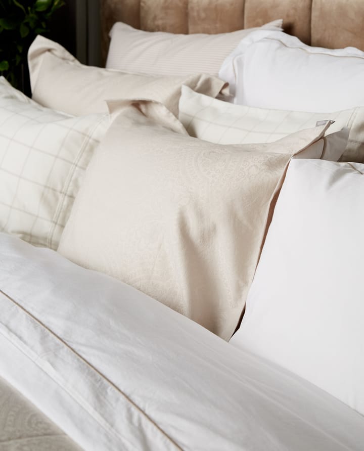 Hotel Percale örngott 50x60 cm, Vit-ljusbeige Lexington