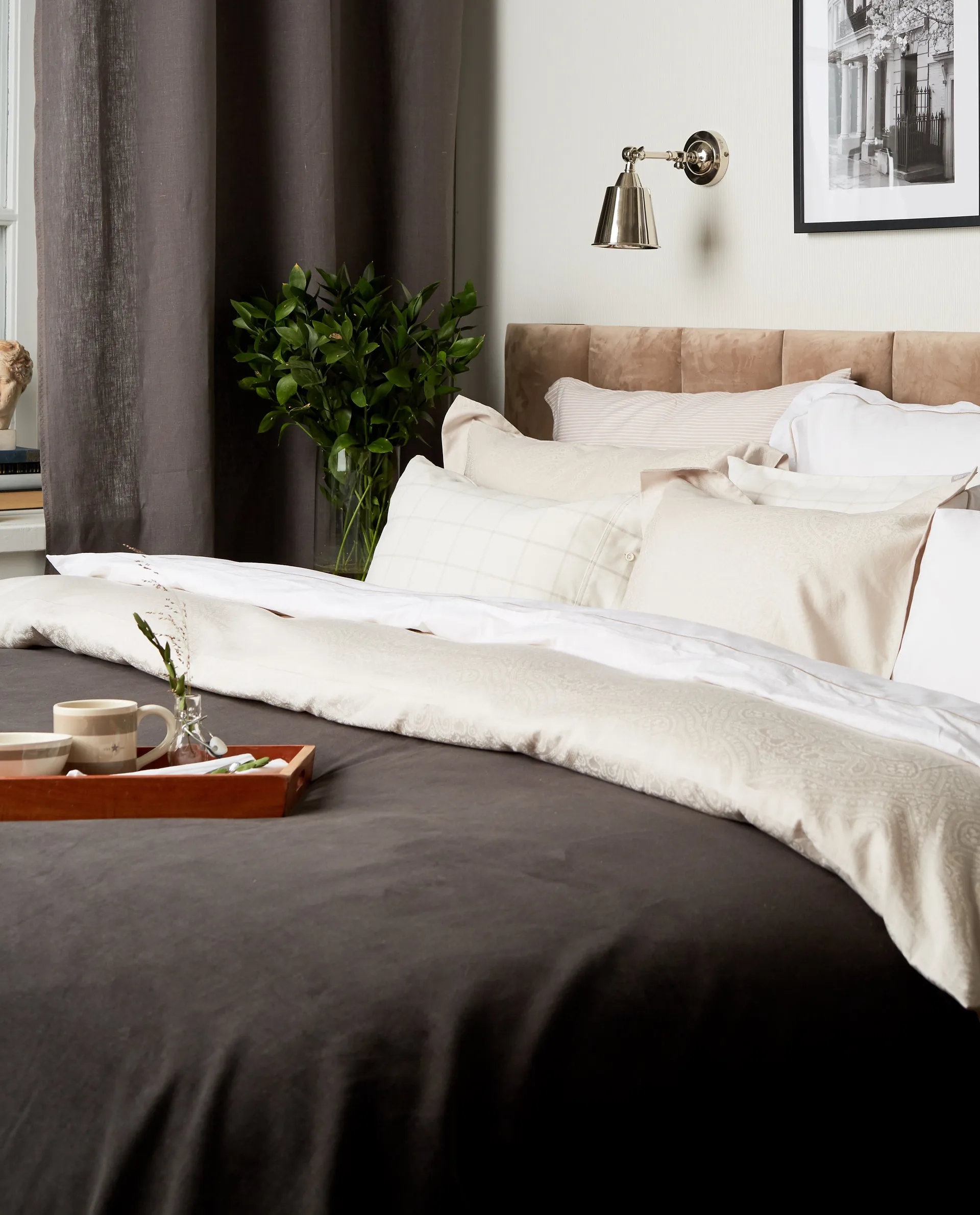 Hotel Percale örngott 50x60 cm, Vit-ljusbeige Lexington