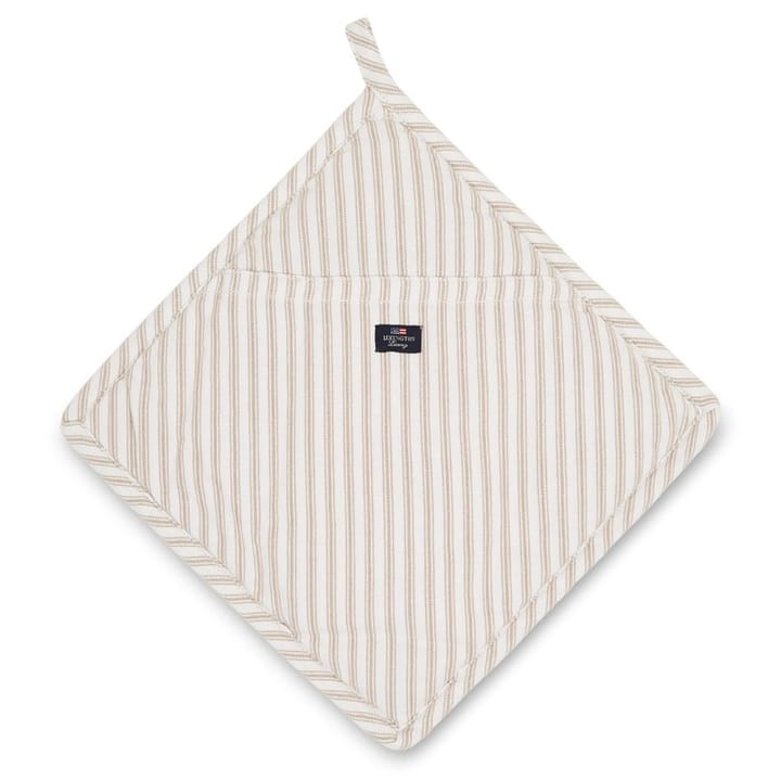 Icons Herringbone Striped grytlapp - Beige-white - Lexington