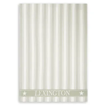 Icons Waffle Striped kökshandduk 50x70 cm - Sage green-white - Lexington