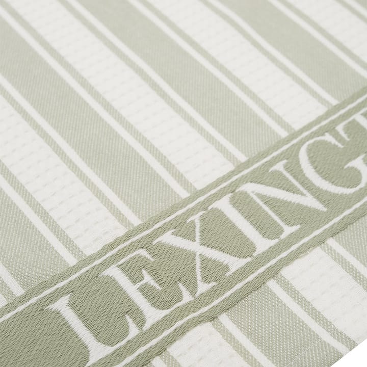 Icons Waffle Striped kökshandduk 50x70 cm - Sage green-white - Lexington