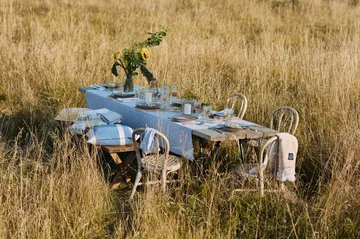 Irregula Striped Cotton kuddfodral 50x50 cm - Blue-White - Lexington