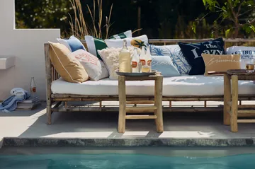 Irregula Striped Cotton kuddfodral 50x50 cm - Green-White - Lexington