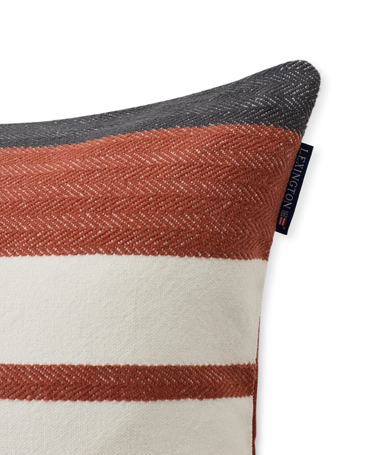 Irregular Striped Cotton kuddfodral 50x50 cm, Copper-gray Lexington