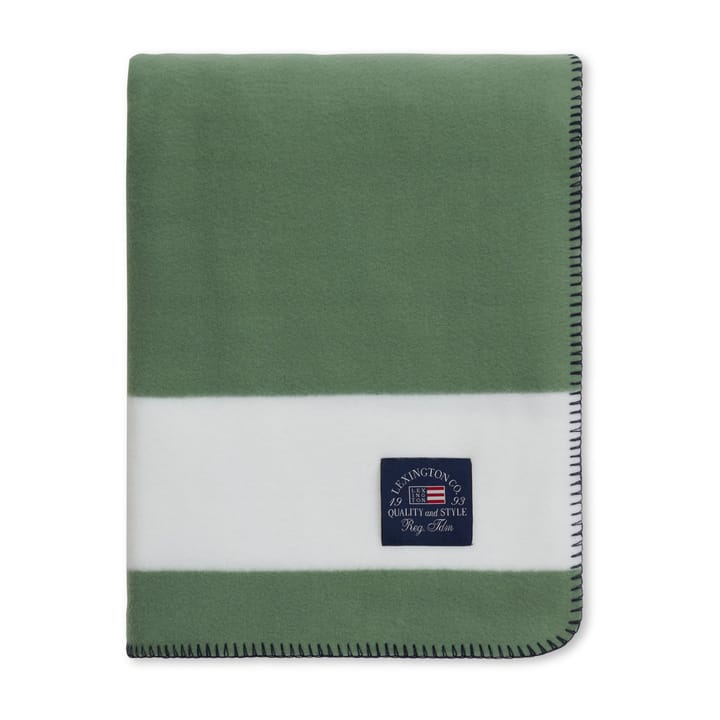 Irregular Striped Fleecefilt 130x170 cm, Green-White Lexington
