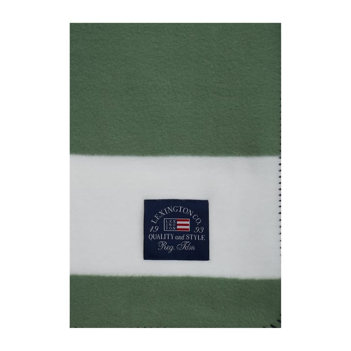 Irregular Striped Fleecefilt 130x170 cm, Green-White Lexington