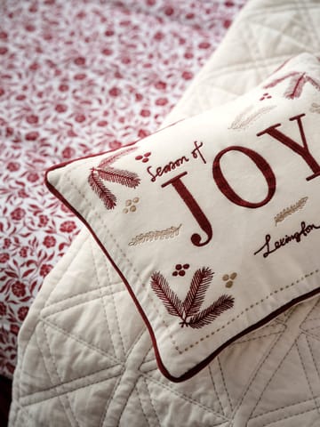 Joy organic cotton velvet kudde 30x40 cm - Vit-röd - Lexington