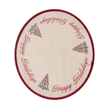 Jute Cotton Christmas Tree julgransmatta Ø110 cm - Natural-red - Lexington