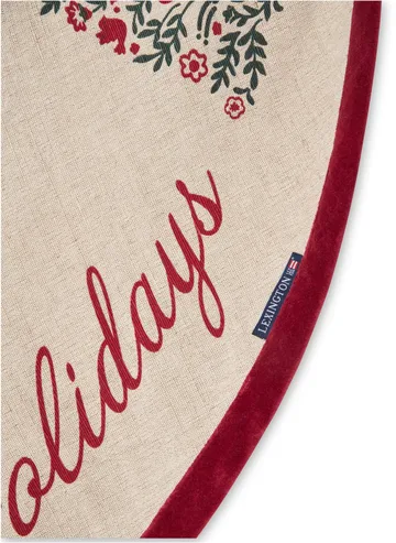 Jute Cotton Christmas Tree julgransmatta Ø110 cm - Natural-red - Lexington
