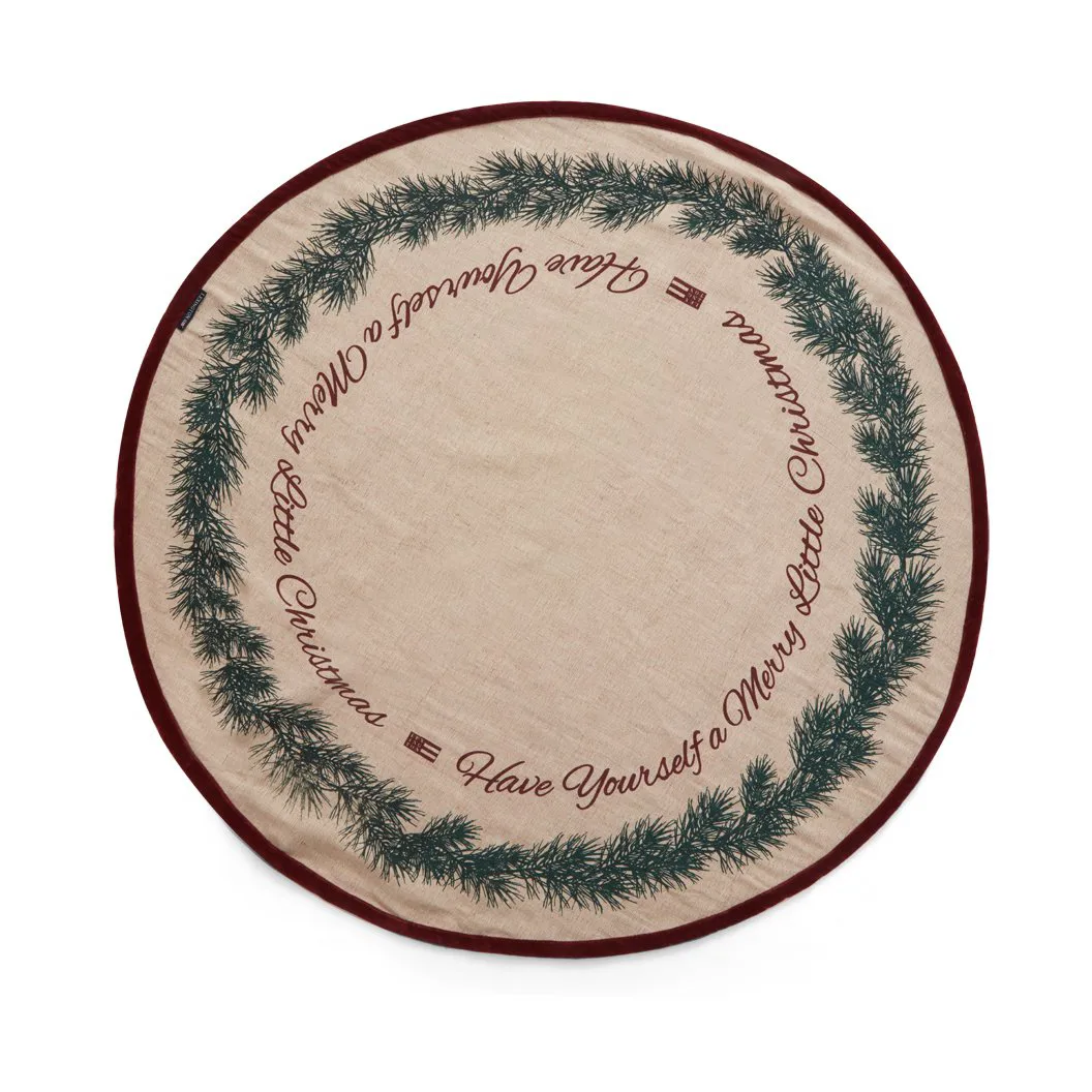 Jute Cotton Christmas Tree julgransmatta Ø110 cm, Natural Lexington