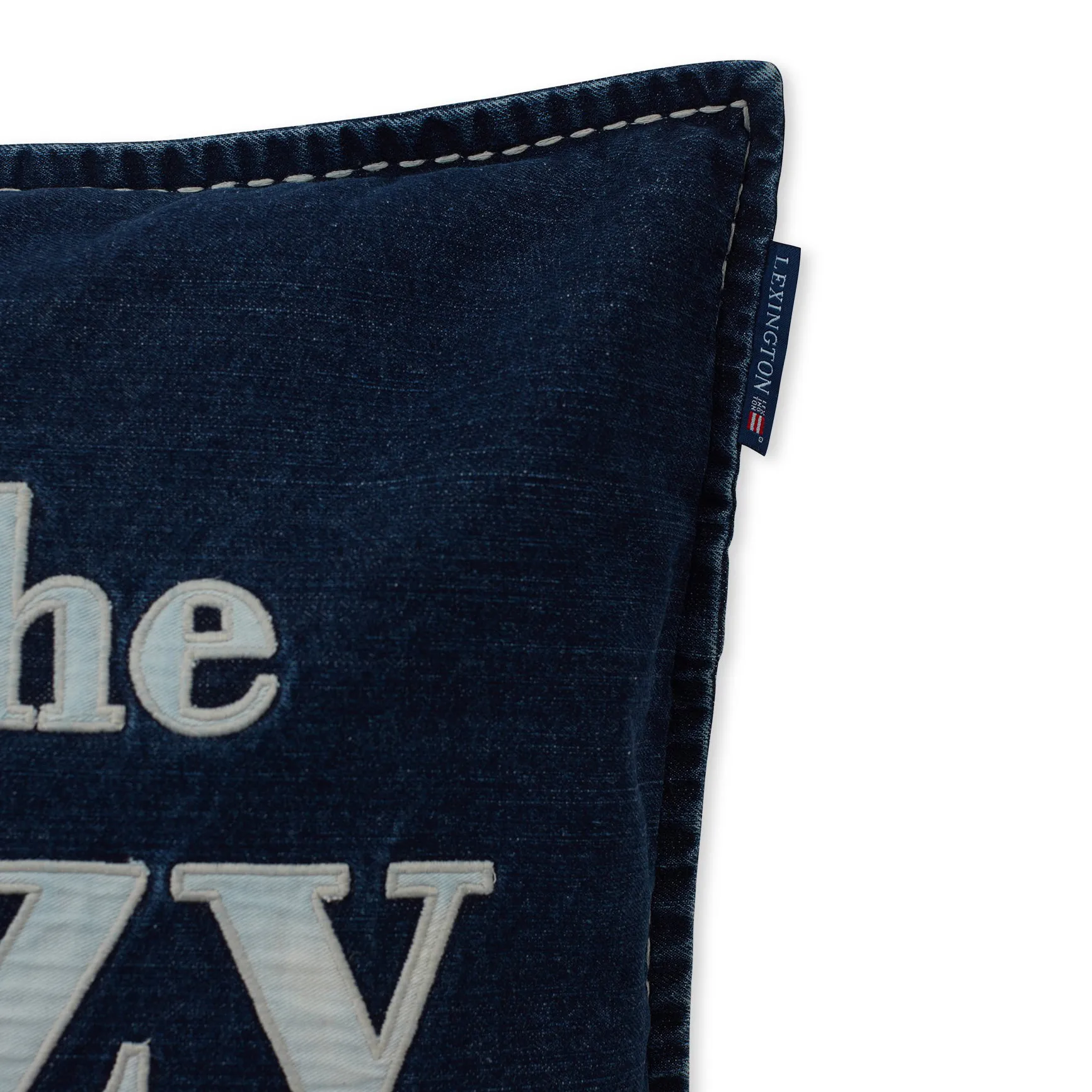 Lazy Days Denim Twill Cotton kuddfodral 50x50 cm, Denim blue Lexington