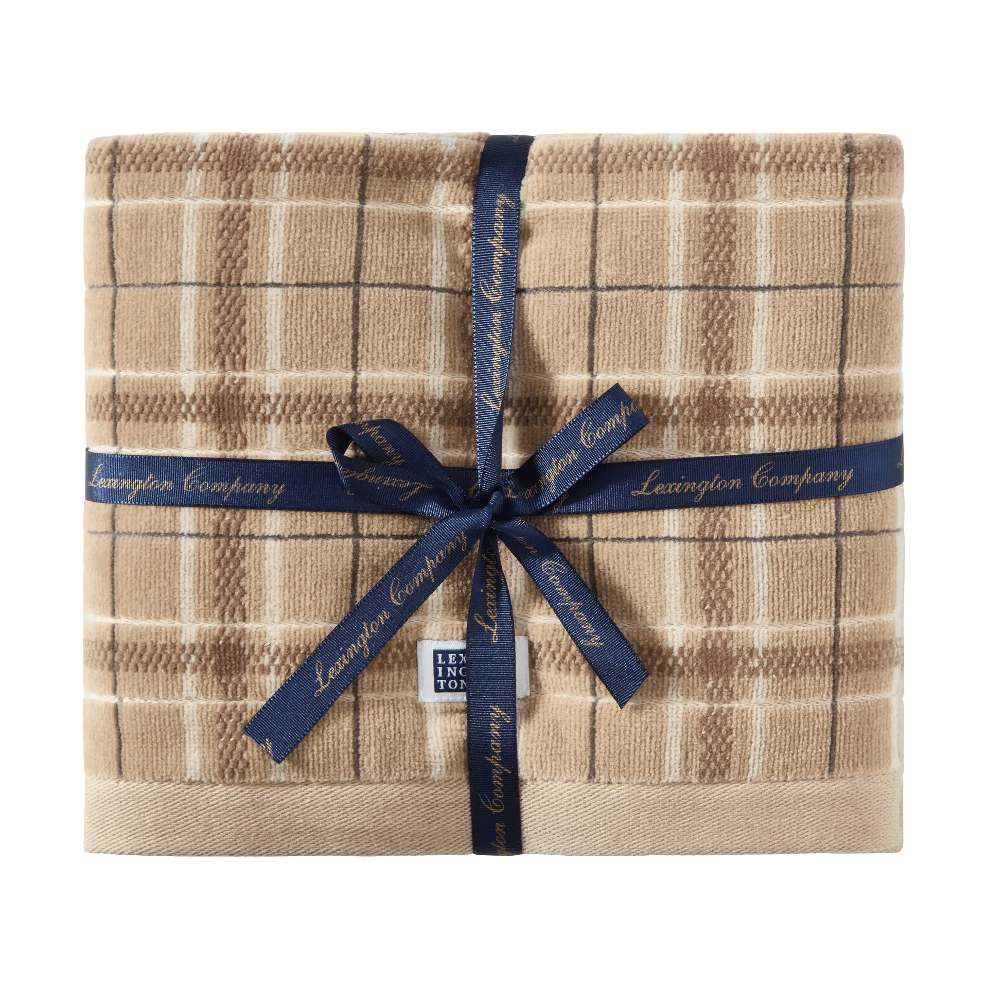 Lexington checked handduk 2-pack, Beige-gray Lexington