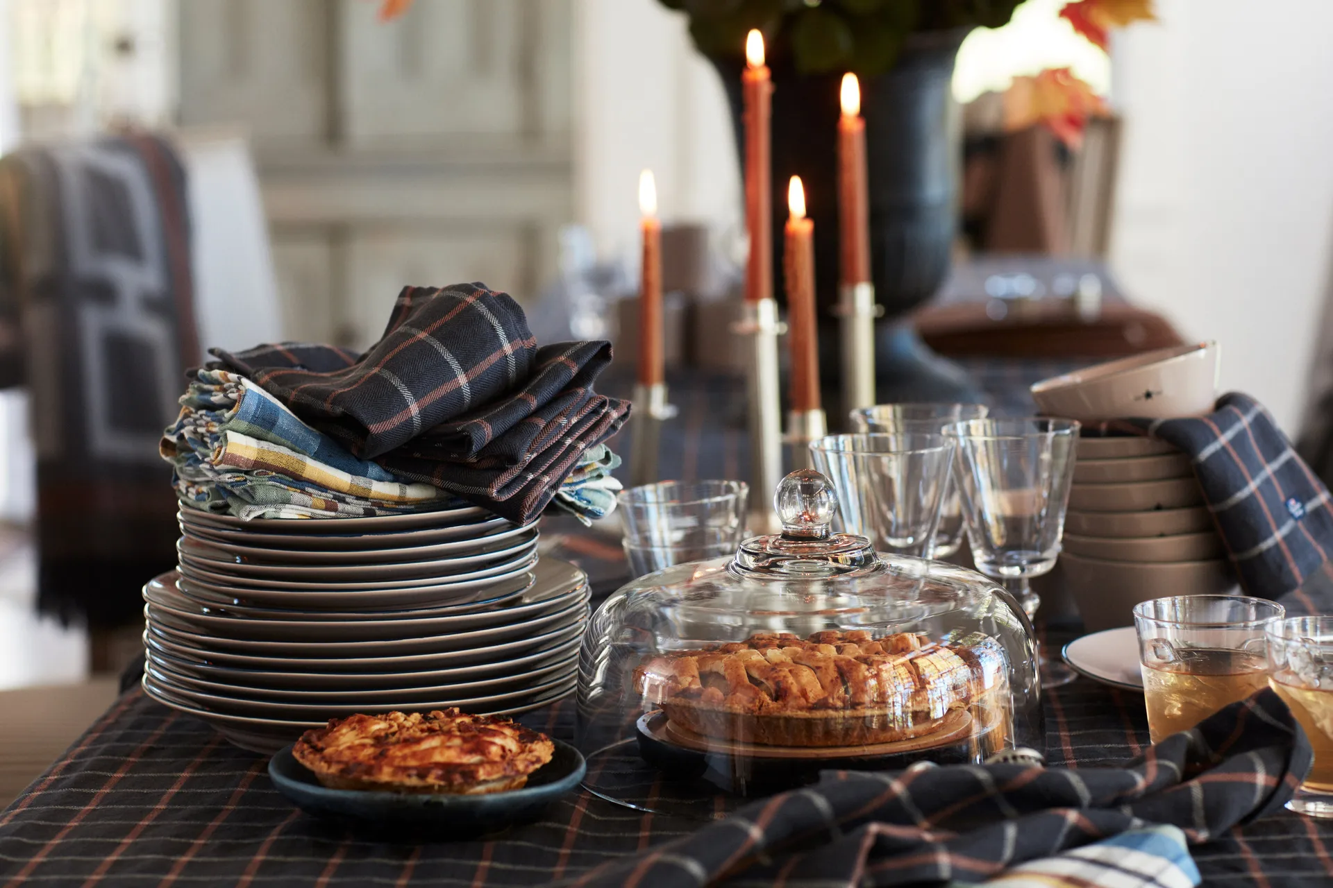 Lexington ljusstake striped 20 cm, Brass Lexington