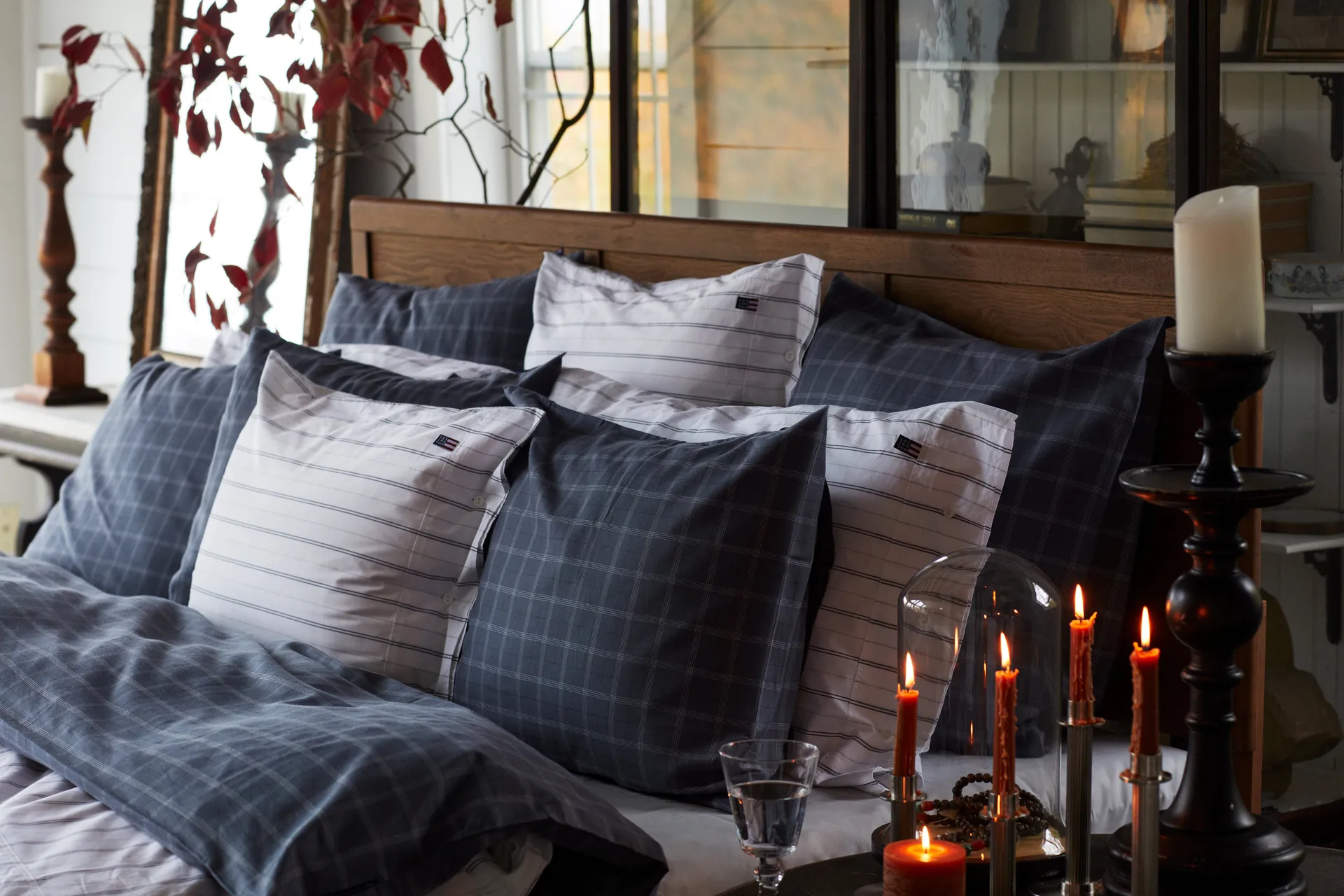 Lexington ljusstake striped 20 cm, Brass Lexington