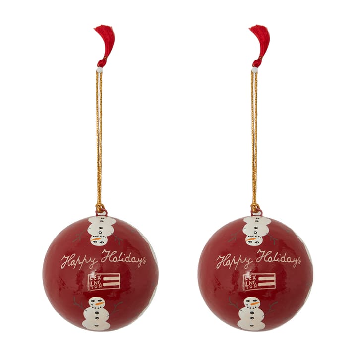 Lexington Papier Maché julgranskula 2-pack, Red-white Lexington