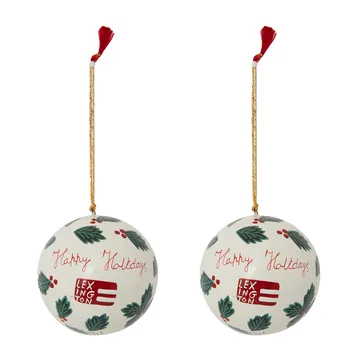 Lexington Papier Maché julgranskula 2-pack - White-green - Lexington