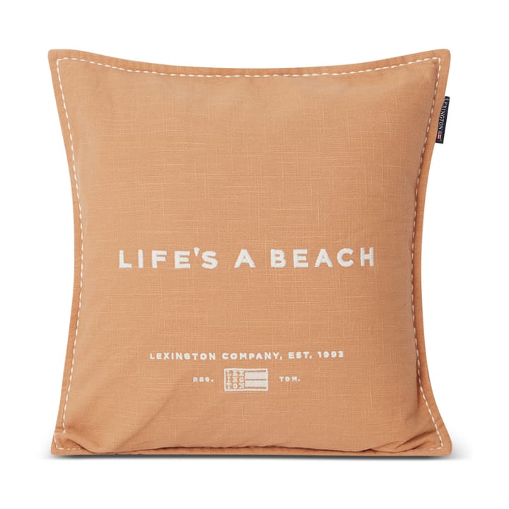 Life's A Beach Embroidered kuddfodral 50x50 cm, Beige-vit Lexington