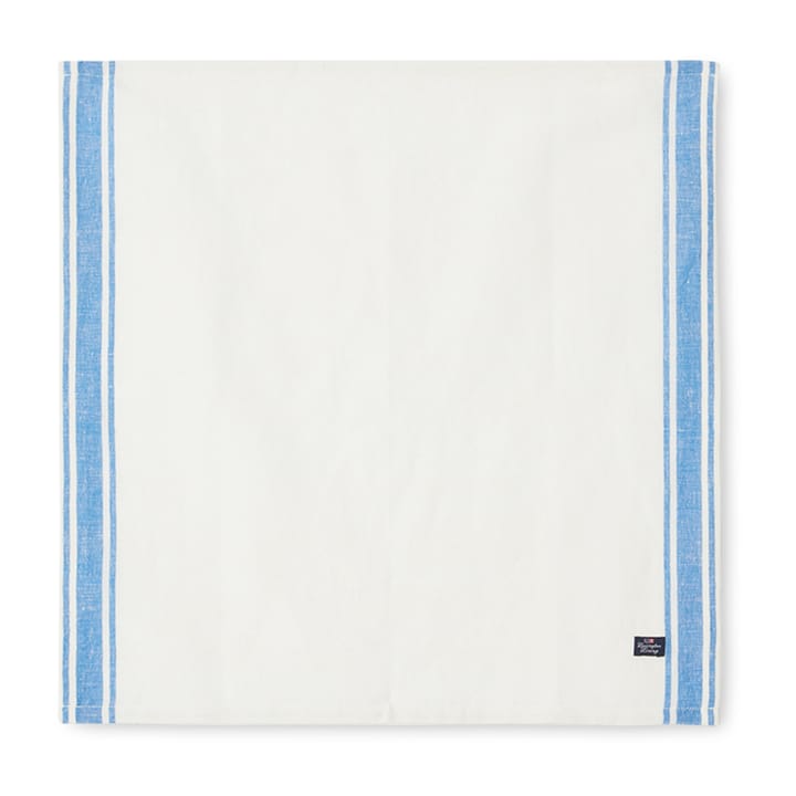 Linen Cotton Side Stripes tygservett 50x50 cm - Blå-vit - Lexington