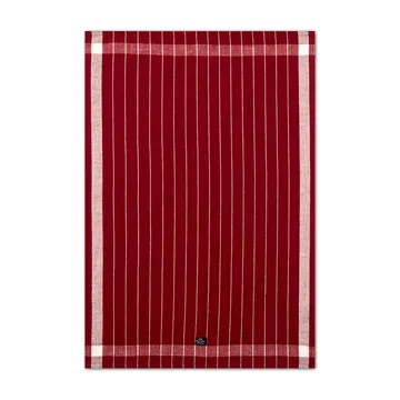 Linen Cotton Striped kökshandduk 50x70 cm - Red-white - Lexington