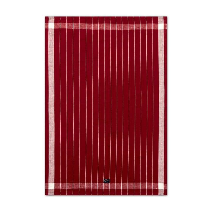 Linen Cotton Striped kökshandduk 50x70 cm - Red-white - Lexington
