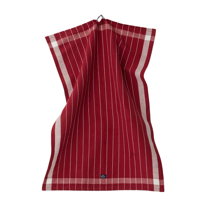 Linen Cotton Striped kökshandduk 50x70 cm - Red-white - Lexington