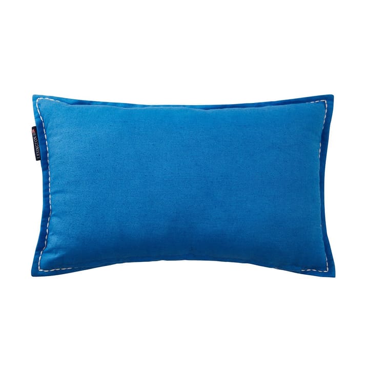 Logo Embroidered Linen/Cotton kudde 30x50 cm, Blue Lexington